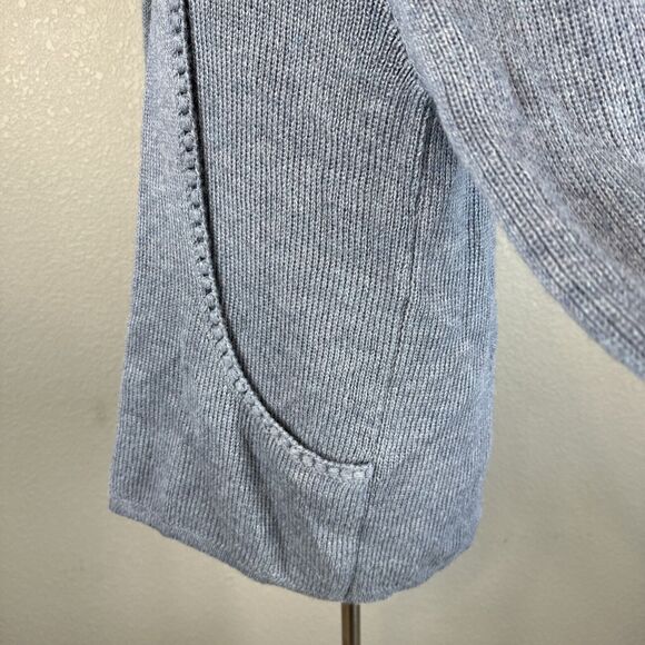 Peruvian Link Alpaca Collection Open Front Cardigan OS Chambray Blue Pockets - Picture 3 of 9
